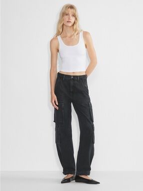 Denim Forum The '90s Millie Hi-Rise Cargo Jean Size 29